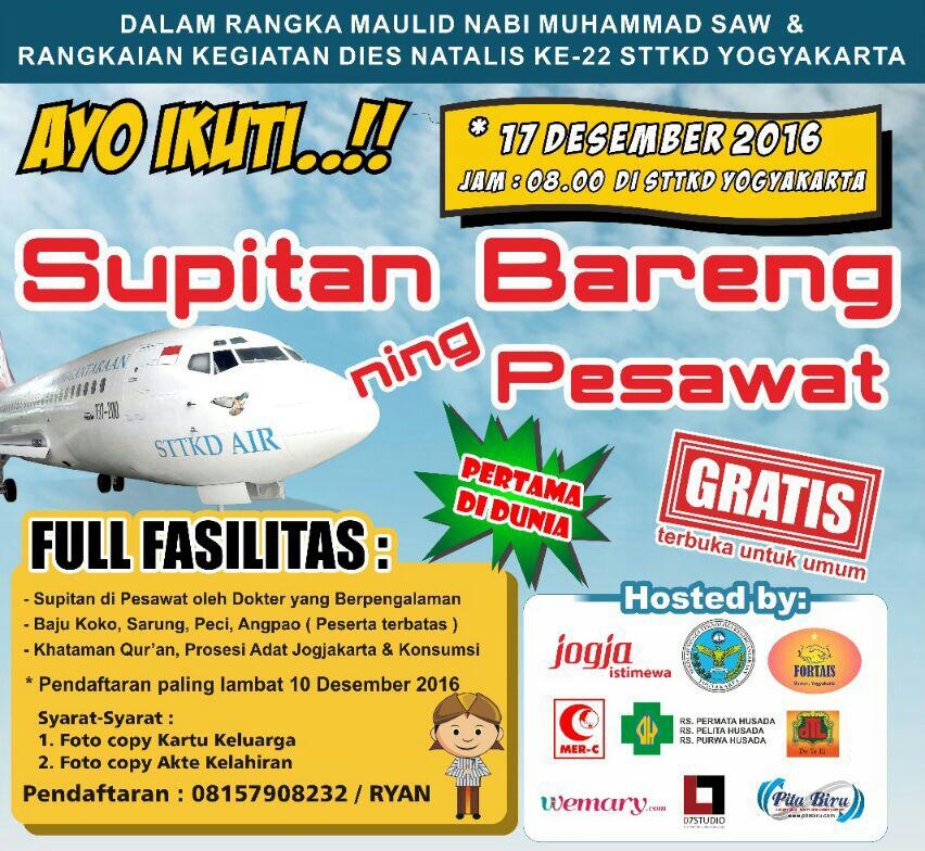 Supitan Bareng neng Pesawat Yogyakarta  Berbagi Event