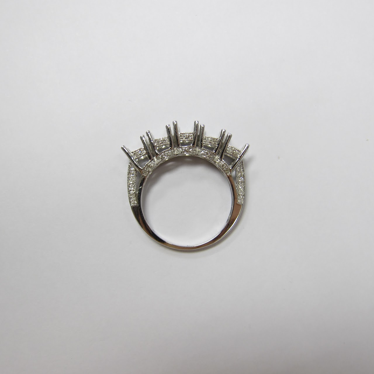 14K White Gold and Diamond Ring Setting