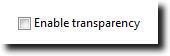 Schakel Transparantie inschakelen uit