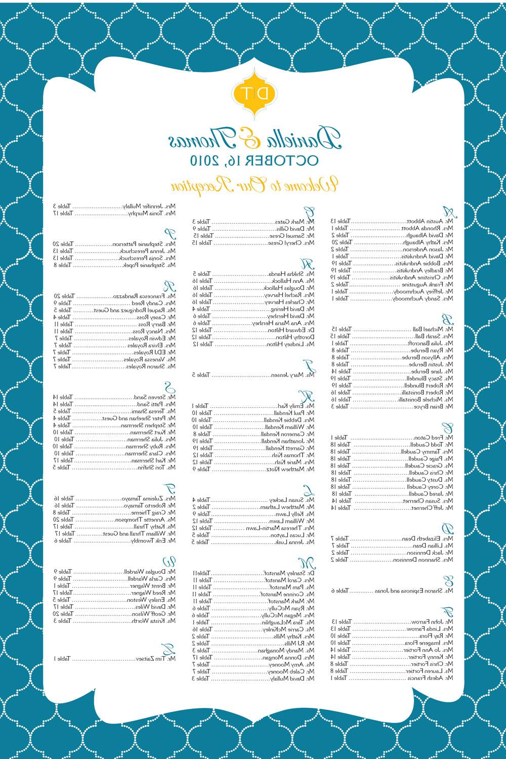 seating chart wedding