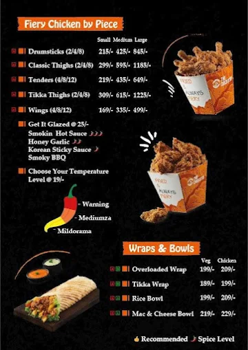 The Chickster menu 