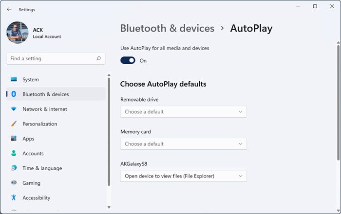 configuración de reproducción automática windows 11