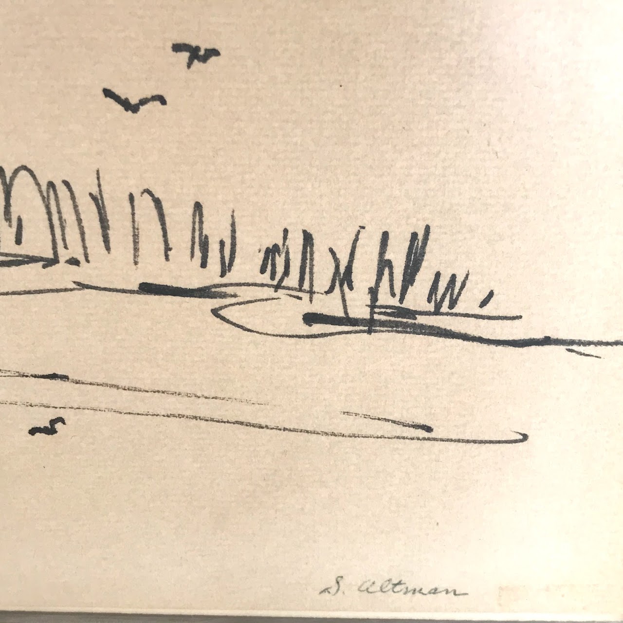 S. Altman Signed Ink Drawing