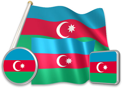 Azerbaijani flag animated gif collection