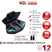 Tai Nghe Gaming Apro366 Tws Bluetooth 5.0 - Không Dây Có Mic Với Độ Trễ Thấp - Chính Hãng Hd Design