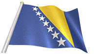 Bosnian  flag on a flag pole gif animation
