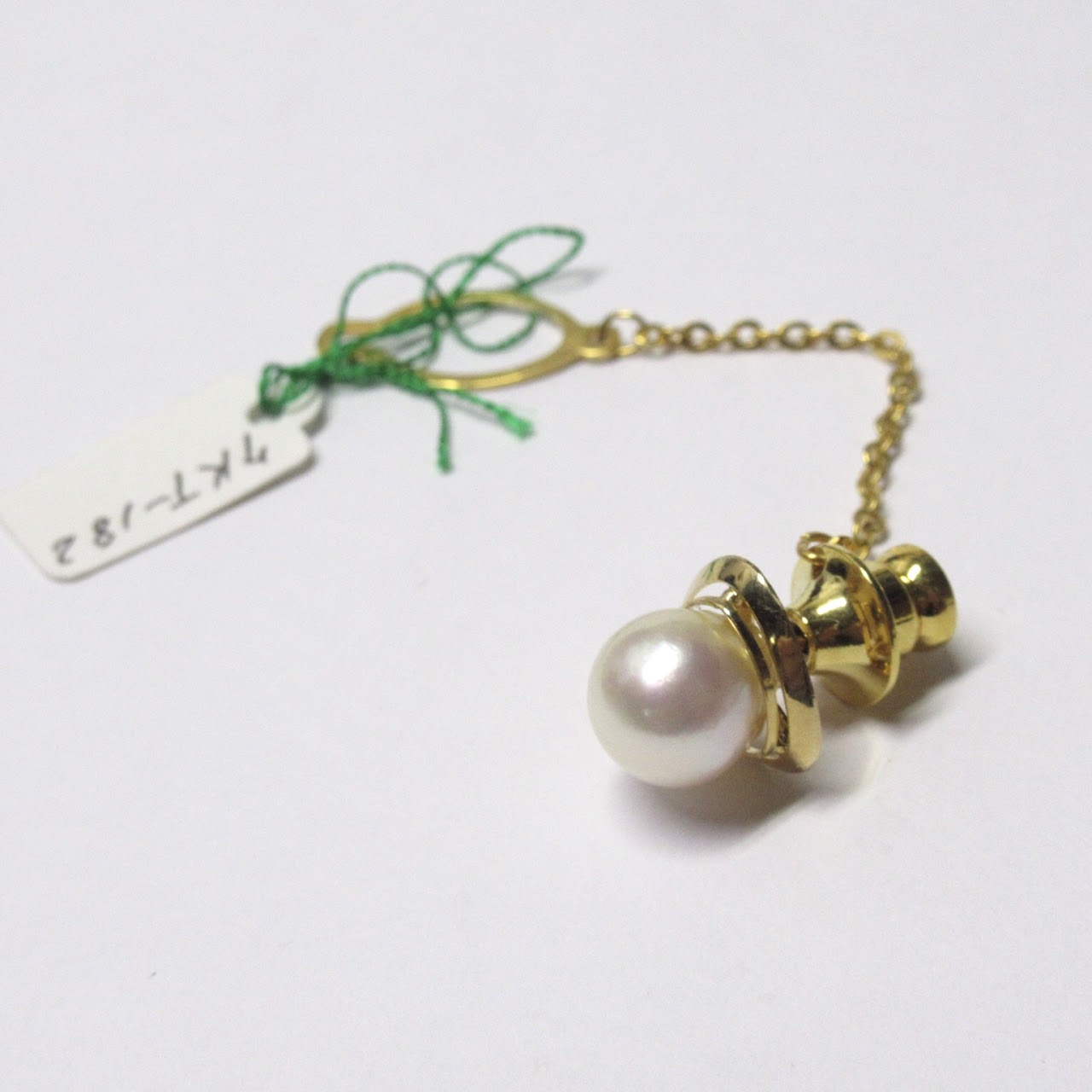 18K Gold & Pearl Tie Pin