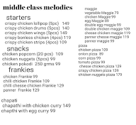 Middle Class Melodies menu 1