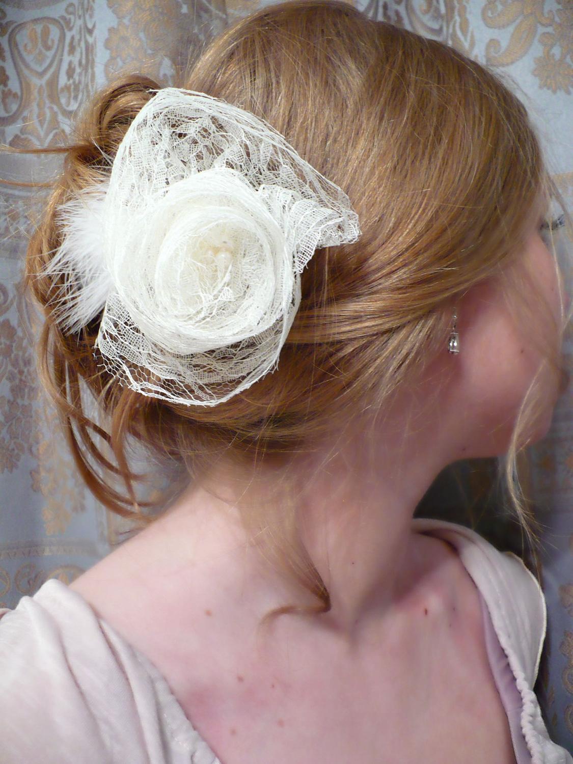 Ivory Rose Lace Hair Accessory