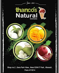 Thanco's Natural Ice Cream menu 1