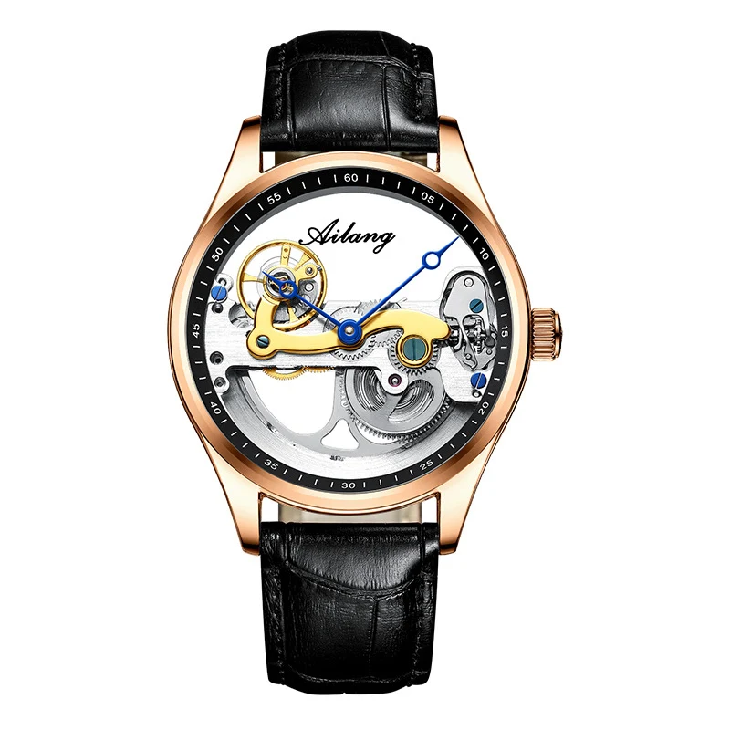 Montre Mécanique Automatique Homme Design Creux et Créatif Bracelet Silicone Élégance et Précision à Votre Poignet