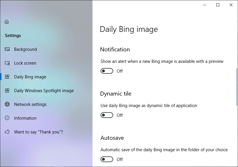 当有新的 Bing Image 可用时收到通知