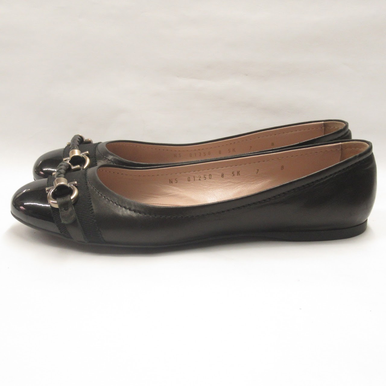 Salvatore Ferragamo Black Leather Flats