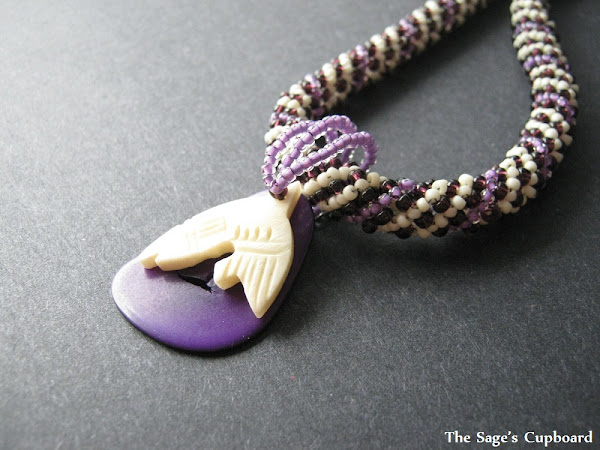 Purple Tagua Fish Charm Necklace