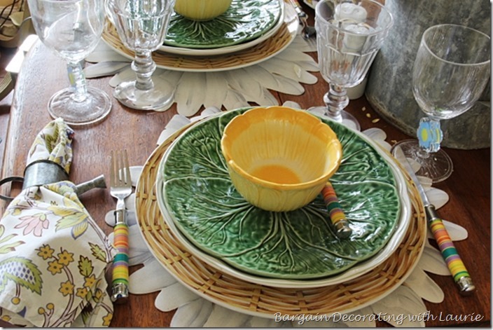 Spring Tablescape-Bargain Decorating with Laurie