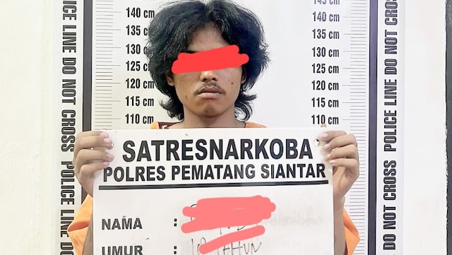 Sat Resnarkoba Polres Siantar Tangkap Pria Jalan Sadum Bawa 7 Paket Ganja di Jalan SM Raja