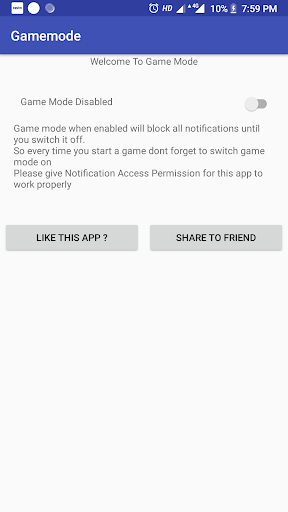 Game Mode - Block Notifications during Game Play