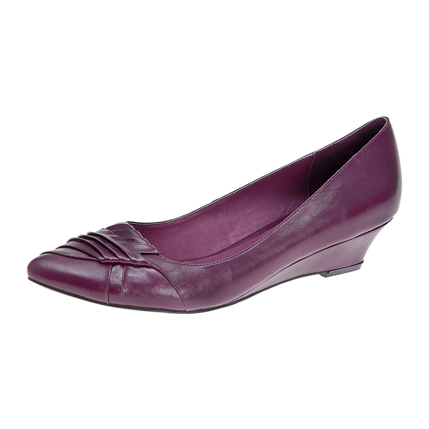 purple wedge wedding shoes