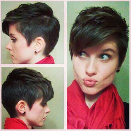 Super Short Side Swept Pixie Cut with Bangs | Fashion Qe