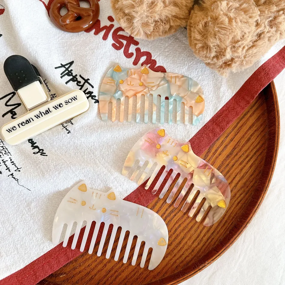 Retro Acetate Portable Cute Cat Comb