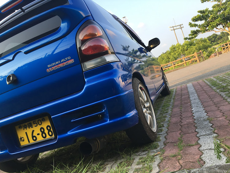 アルトワークスの愛車の一番好きな角度・すがらして委員会・P.G・いちゃりばちょうでー・スズキに関するカスタム事例の投稿画像1枚目