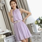 洋裝 釘珠韓系雪紡連身裙(共2色)LIYO理優