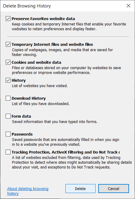 Eliminar el historial de navegación en Internet Explorer