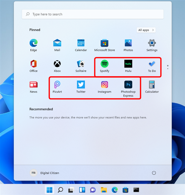 Windows 11 geadverteerde apps in het Startmenu