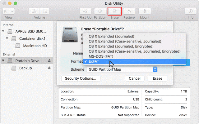 how to format a flash drive to ntfs on mac