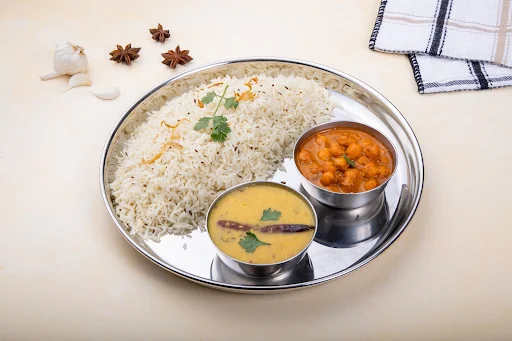 Jeera Rice + Chole Masala + Yellow Dal