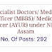 Specialist Doctors/ Medical Officer (MBBS)/ Medical Officer (AYUR) under NHM, Assam