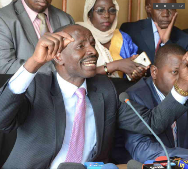 Knut secretary general Wilson Sossion during a press briefing at the Knut headquarters, Nairobi, yesterday.