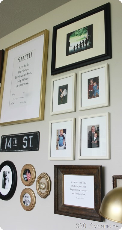 gallery wall family motto and pictures