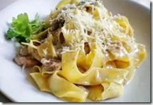 Pappardelle prezzemolate ai funghi