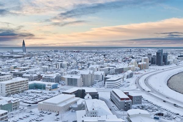 Snow Covered Reykjavik