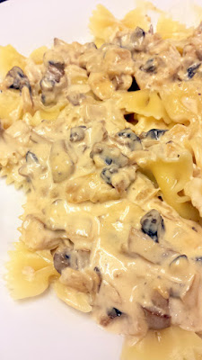 Easy MushroomWhite Wine Cream Sauce recipe on pasta