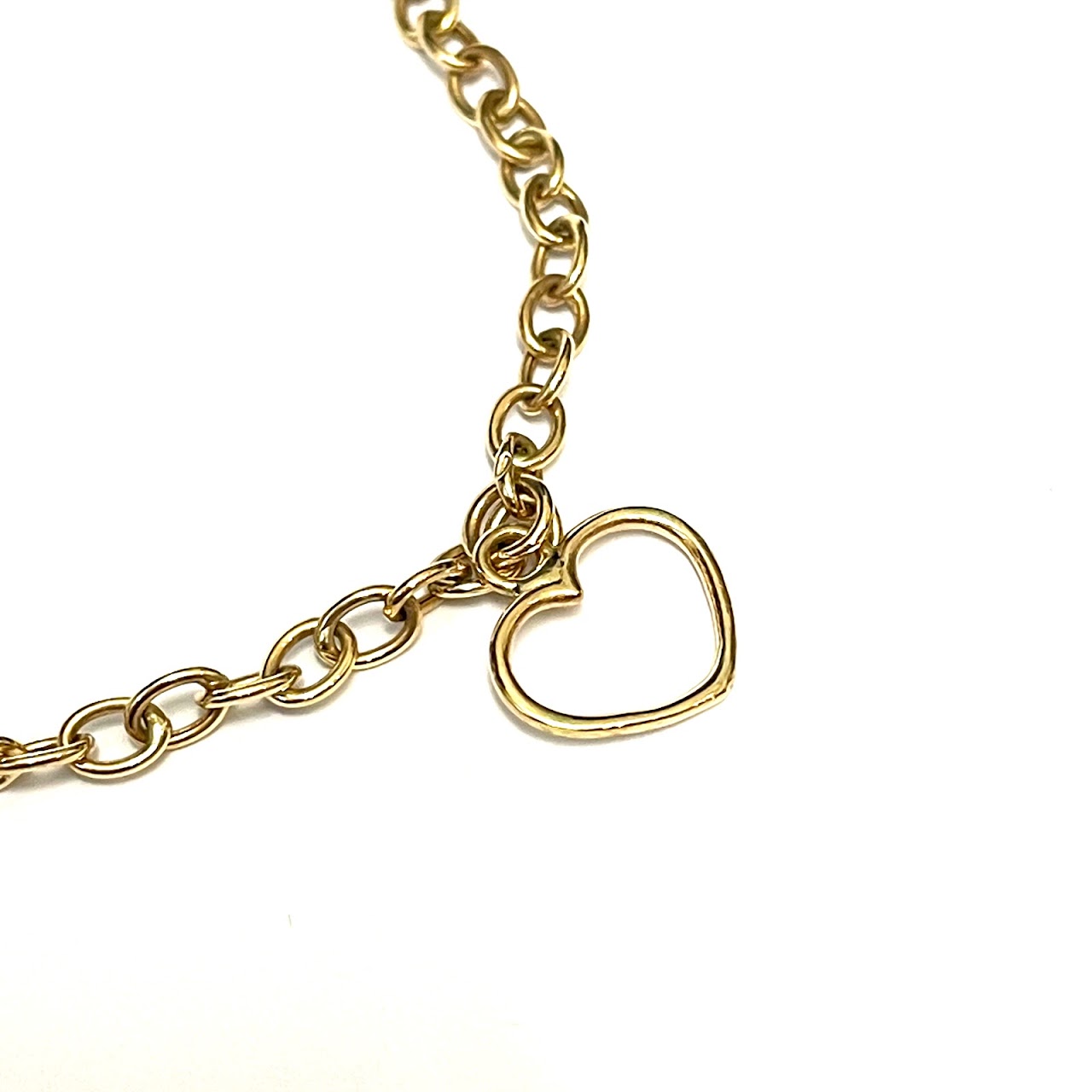 14K Gold Heart Charm Bracelet