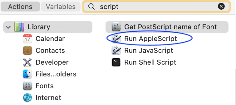 Haga clic en Ejecutar AppleScript