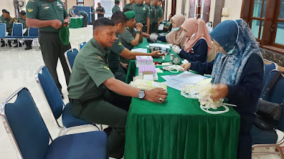 Kodim 0103 Aceh Utara Bekerja Sama Dengan PMI Mengumpulkan Darah 