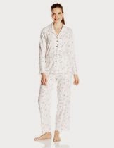 <br />Aria Women's Print Brushed Knit Notch Collar Knit Pajama