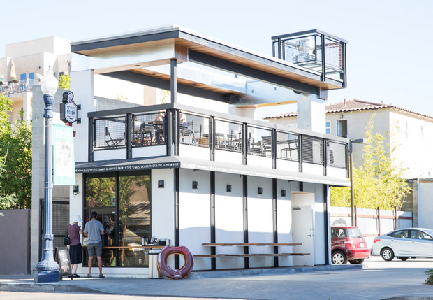 photo of the outside of Devil's Dozen Donut Shop