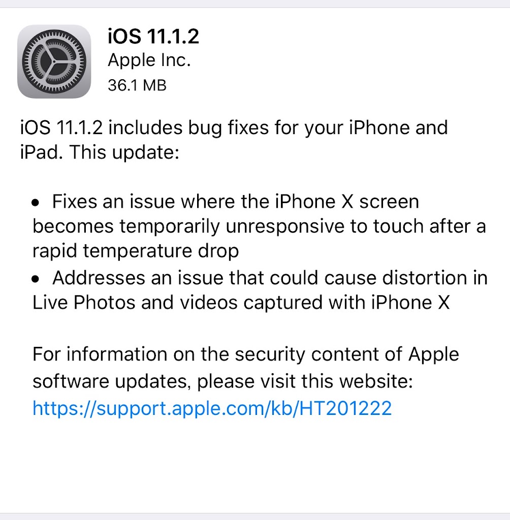 Ios11 1 2が配信開始 急な温度低下で画面が無反応になるiphone Xのバグなど修正 こぼねみ