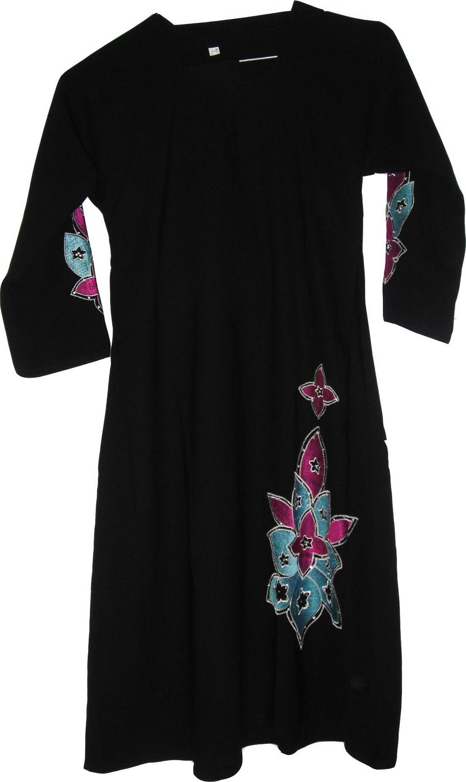 Abaya Black With Purple