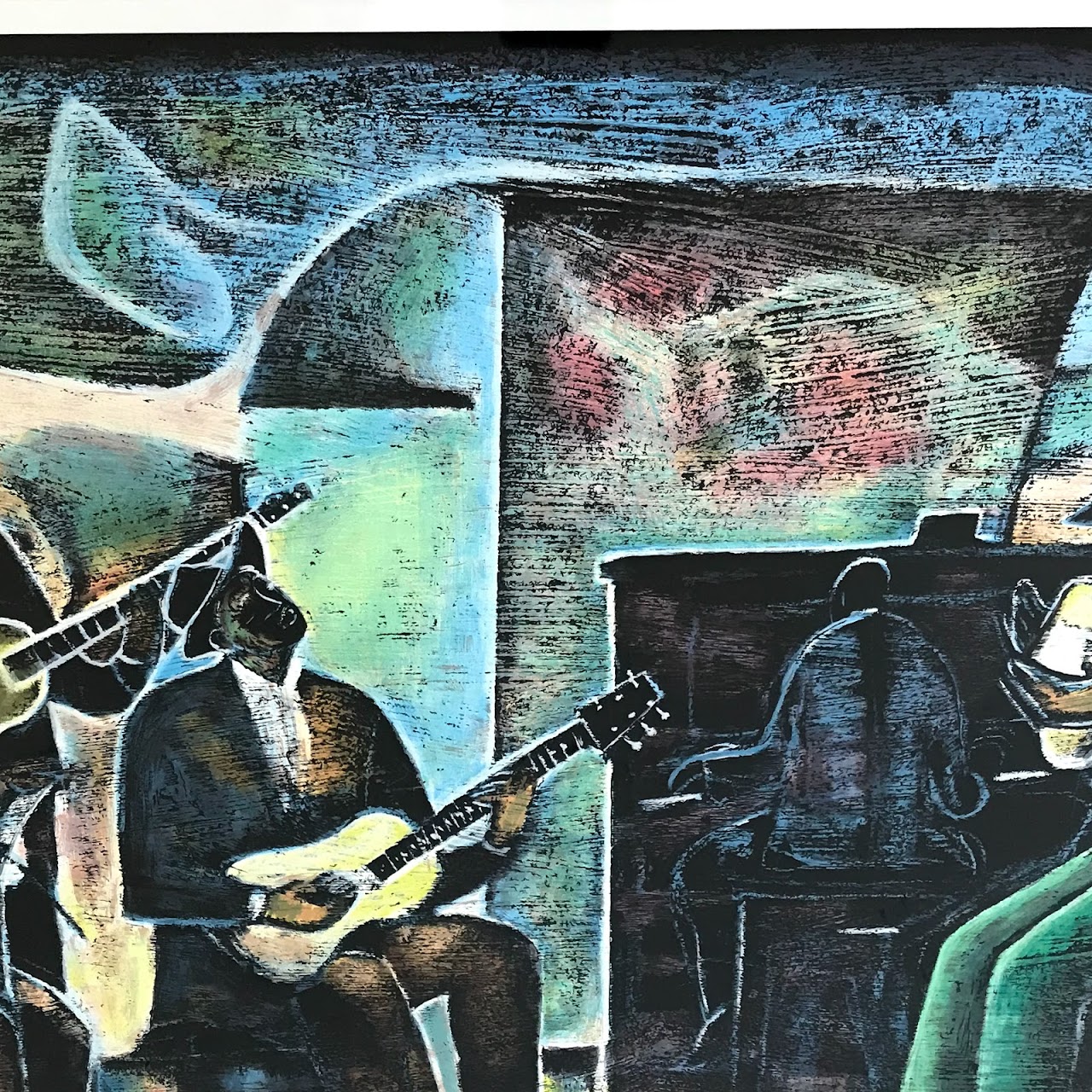 William Tolliver Signed 'Jug Band' Lithograph