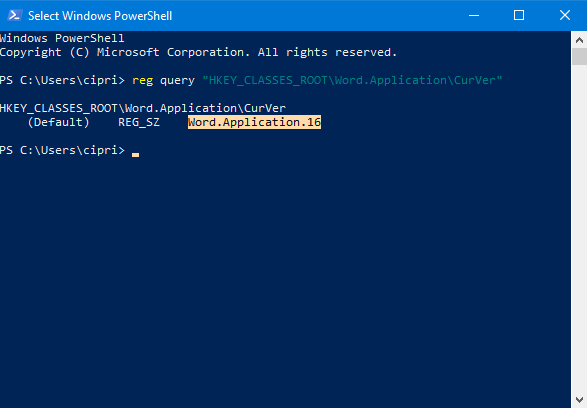 Leggi la versione di Office in PowerShell