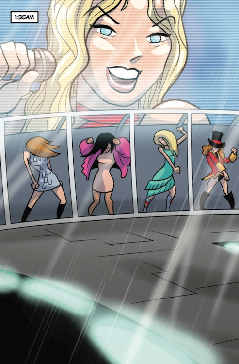 A page of the new Taylor Swift comic book "Female Force: Taylor Swift" by TidalWave Comics is seen in this handout image obtained by Reuters on November 14 2023.