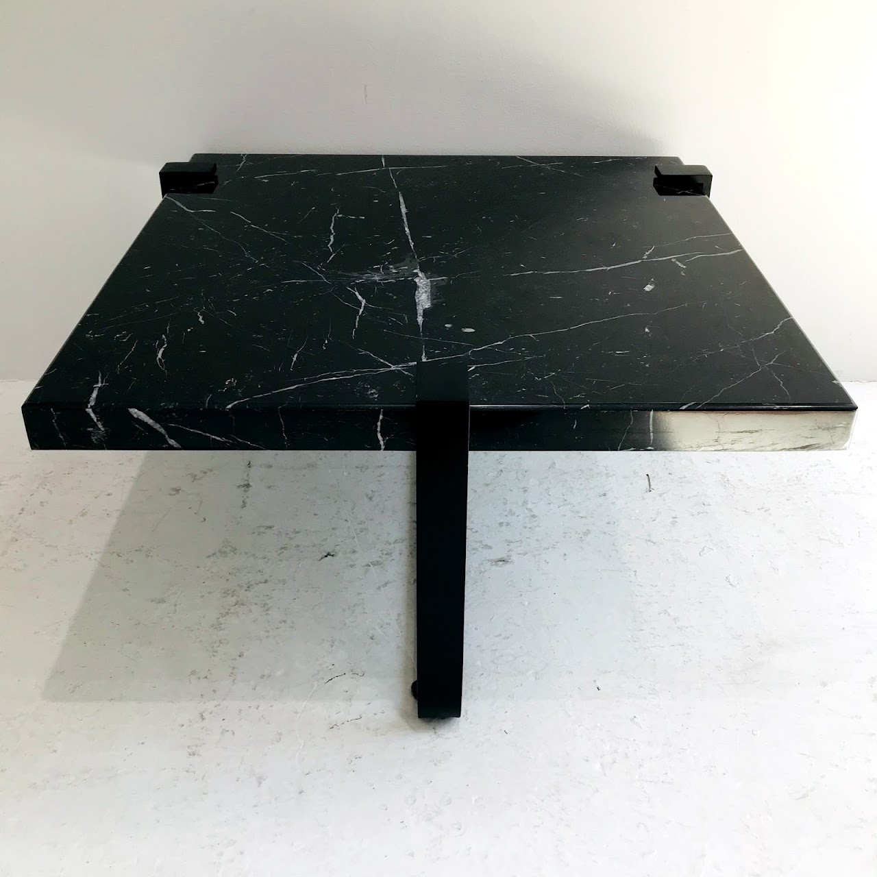 Black Marble Top Side Table #3