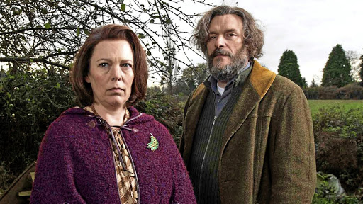 Deborah (Olivia Colman) and Maurice (Julian Barratt) are unnervingly close to unravelling in Netflix's 'Flowers'.