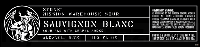 Stone Adding NEW Mission Warehouse Sauvignon Blanc Sour