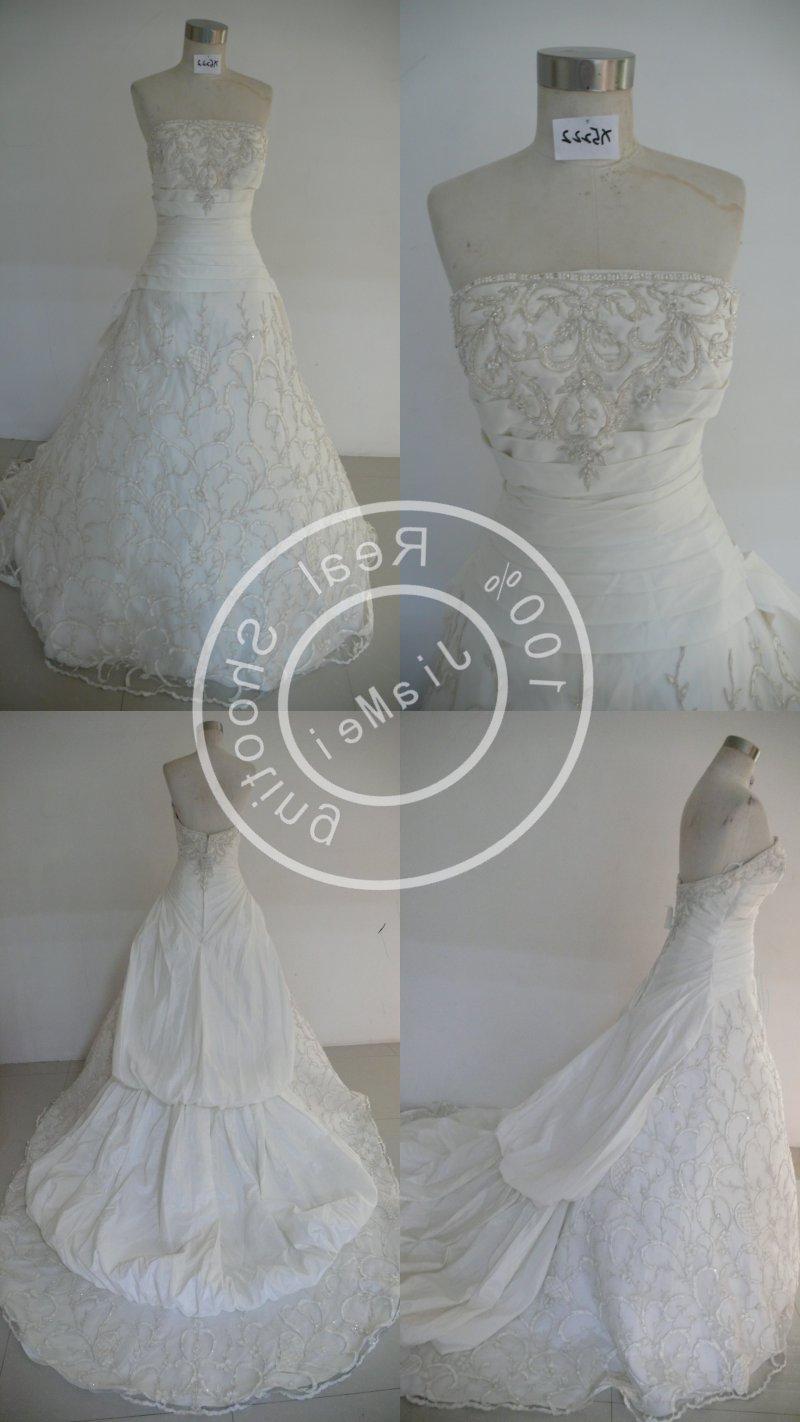 Wedding gown beads lace ruched